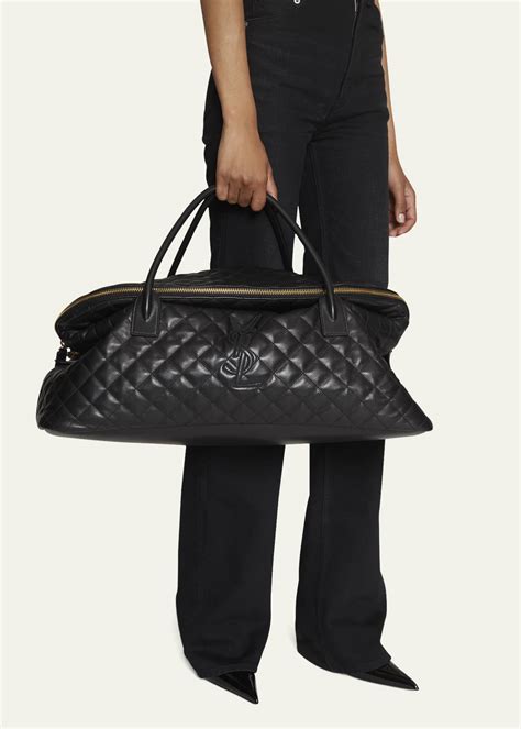 Saint Laurent Es Giant YSL Travel Bag in Smooth Quilted Leather